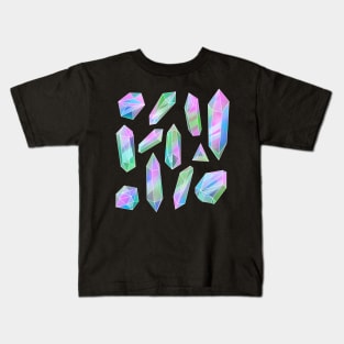 Iridescent crystals green-pink Kids T-Shirt